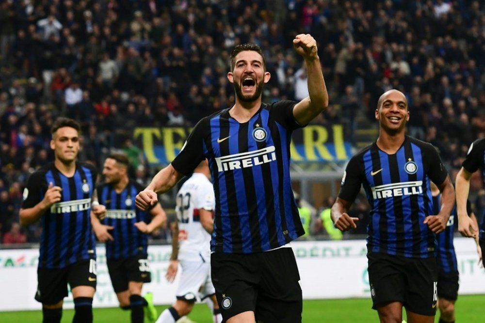 Gagliardini scored twice as Inter cruised to victory. AFP