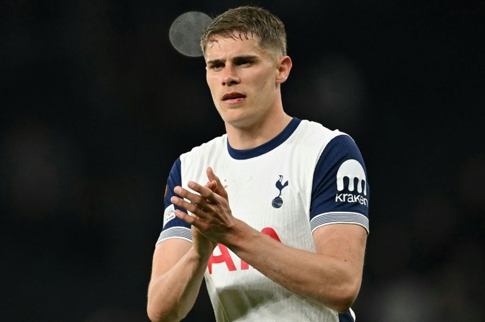 Micky van de Ven has endured an injury-plagued season at Spurs. AFP