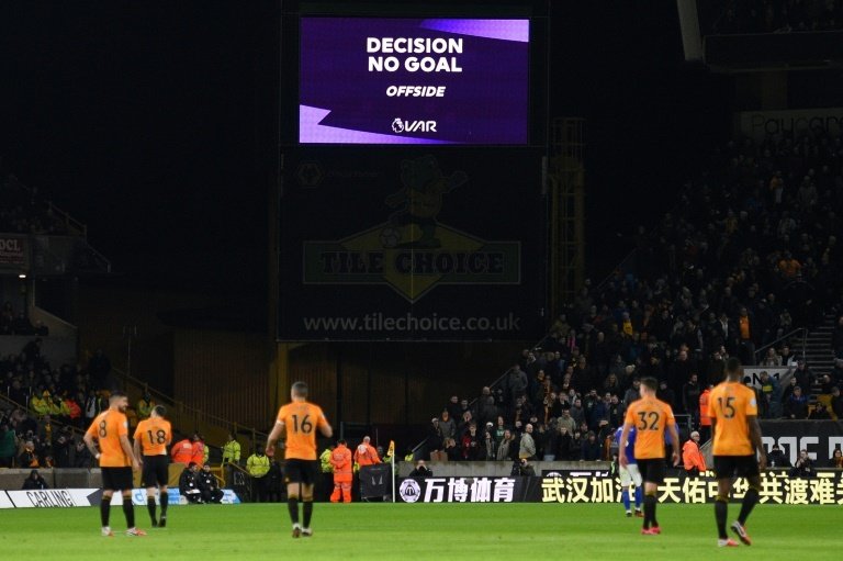 VAR denies Wolves as Leicester's Choudhury sees red. AFP