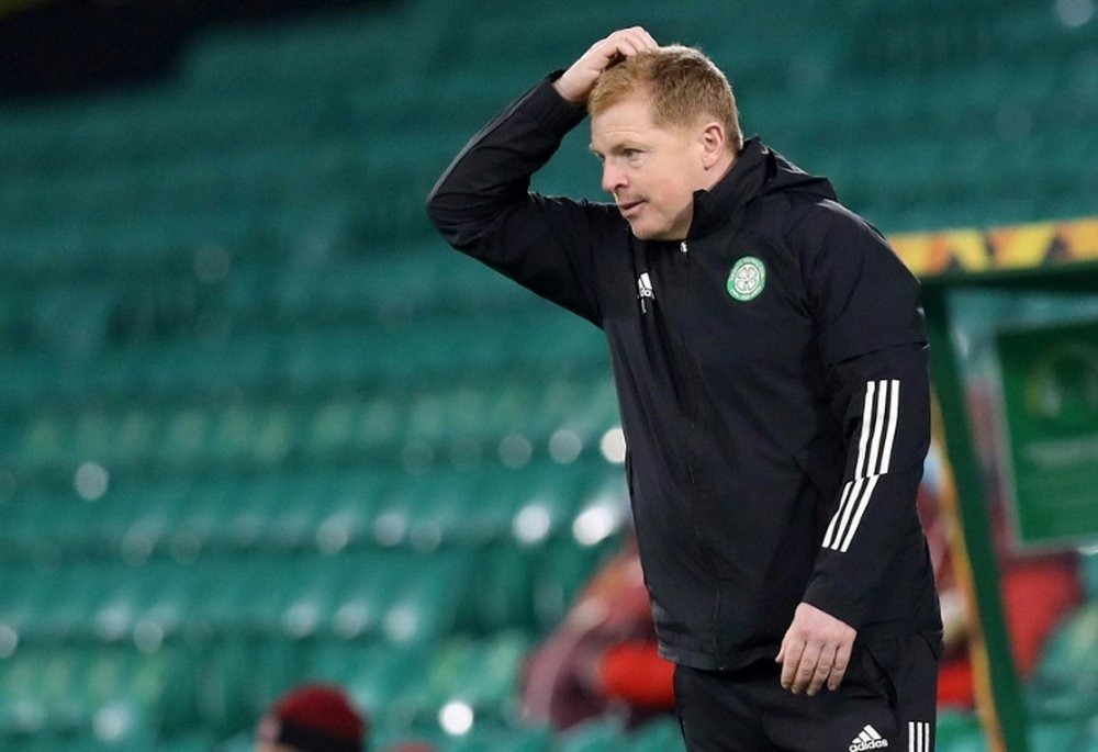 Neil Lennon's Celtic could onlhy draw 2-2 at Hibernian. AFP