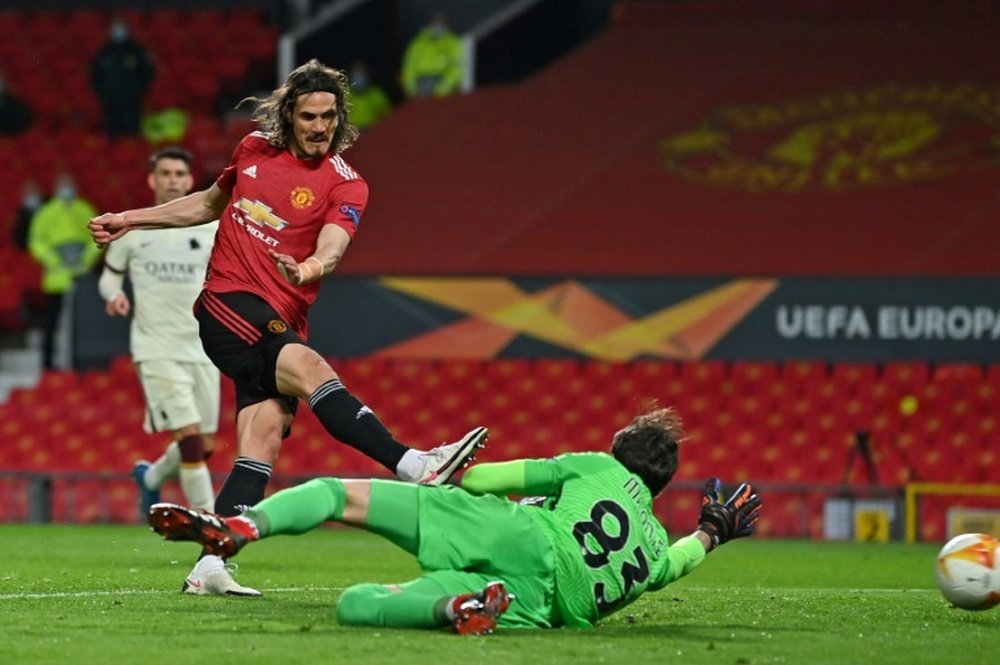 Cavani struck twice in United's thrashing of Roma. AFP