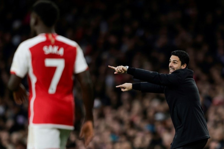 Arsenal are chasing a sixth straight Premier League win. AFP
