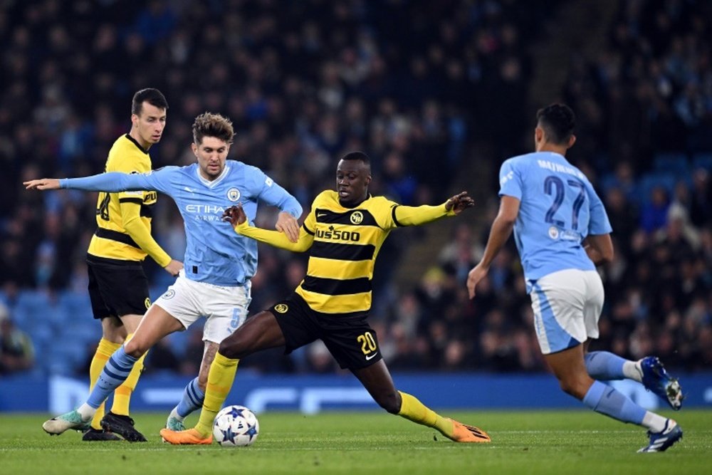 Stones suffered an injury in City's win over Young Boys. AFP