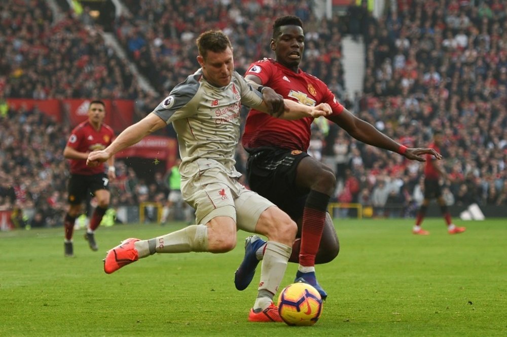 Paul Pogba played well to keep Liverpool at bay. AFP