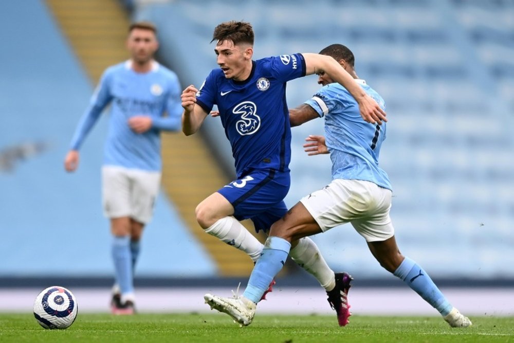 Billy Gilmour (C) could make his Scotland debut. AFP