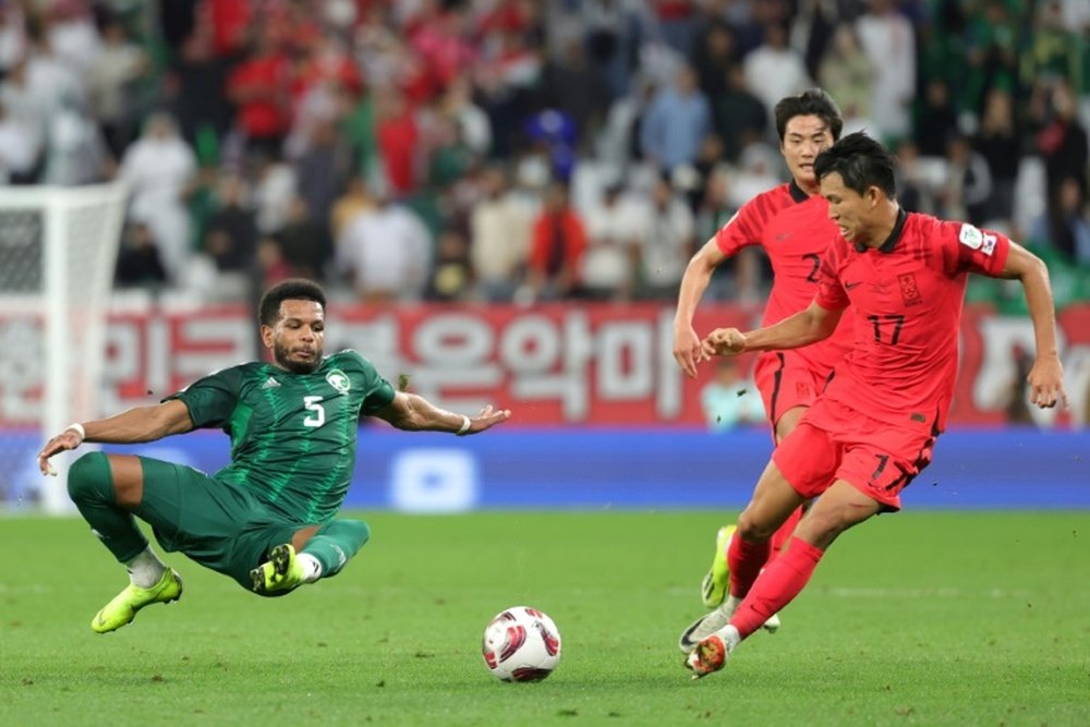 Hwang Hee-chan scored the decisive penalty for South Korea. AFP
