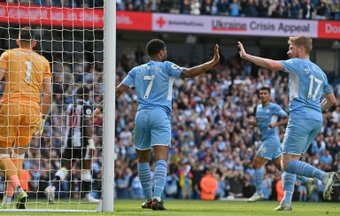 Man City cruised to a 5-0 victory over Newcastle. AFP