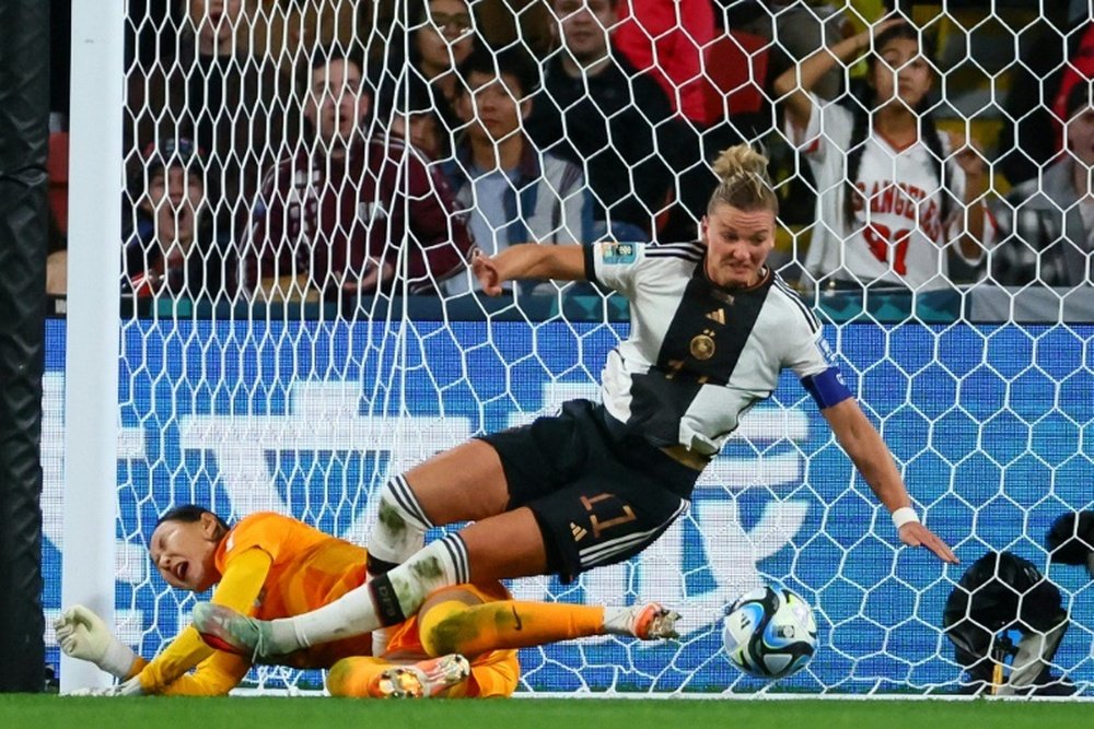 Alexandra Popp was at a loss for words after Germany's WC exit. AFP