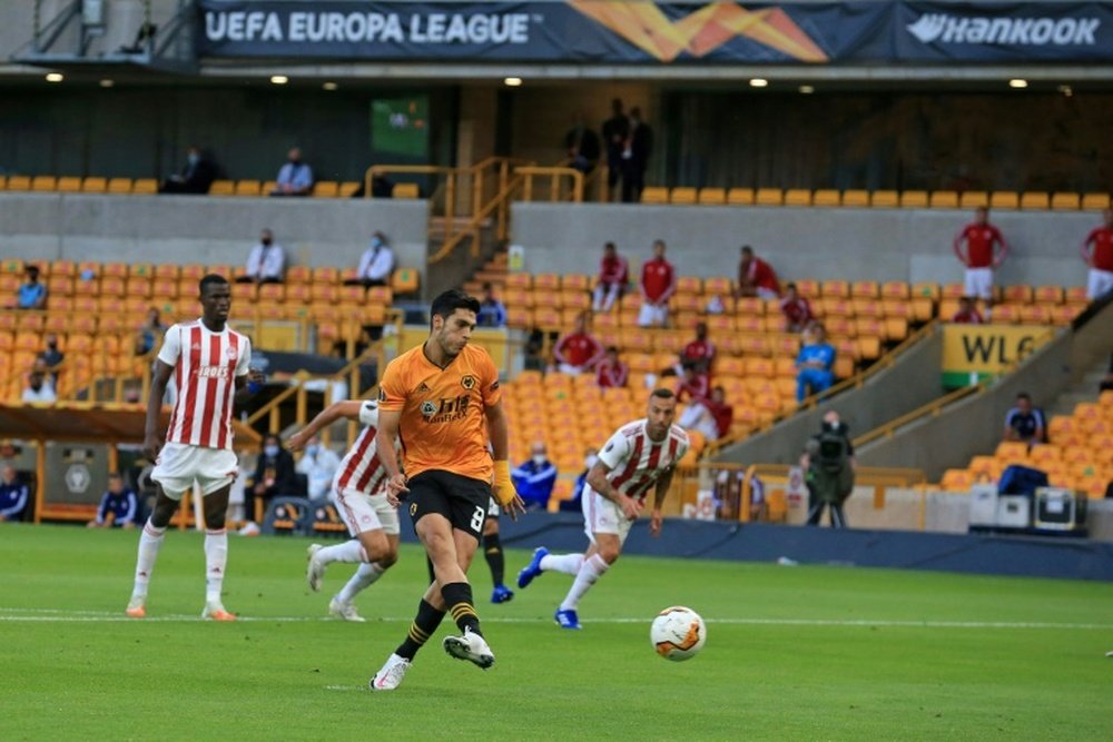 Raul Jimenez scored the only goal of the game for Wolves as they beat Olympiakos. AFP