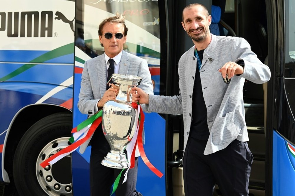 Giorgio Chiellini captained Italy to triumph at Euro 2020. AFP