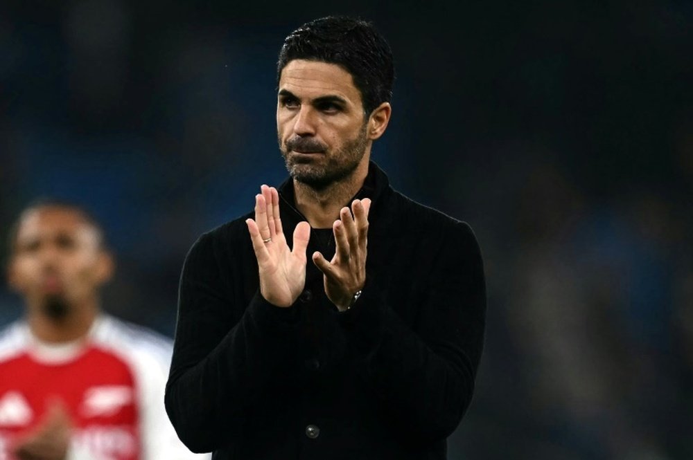 Arteta hailed his side's defensive effort in a 2-2 draw against City. AFP