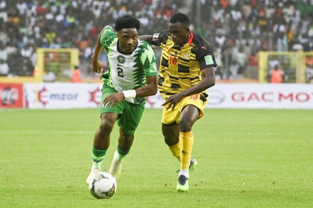 Afena-Gyan (R) scored as Ghana beat Madagascar 3-0 in AFCON qualifying. AFP