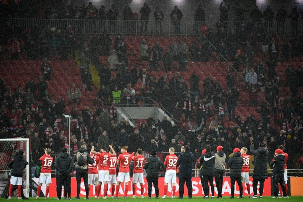 Sobolev's two first half goals gave Spartak victory over Napoli. AFP