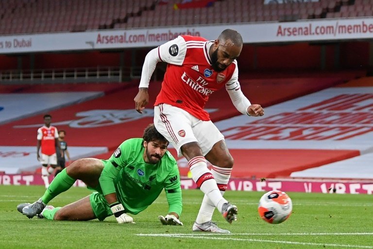 Alexandre Lacazette scored and assisted in Arsenal's 2-1 victory over Liverpool. AFP