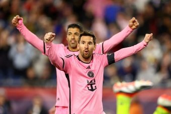 Lionel Messi continued his rich vein of scoring in MLS, finding the target twice as league leaders Inter Miami came from behind for a 4-1 win at the New England Revolution on Saturday.