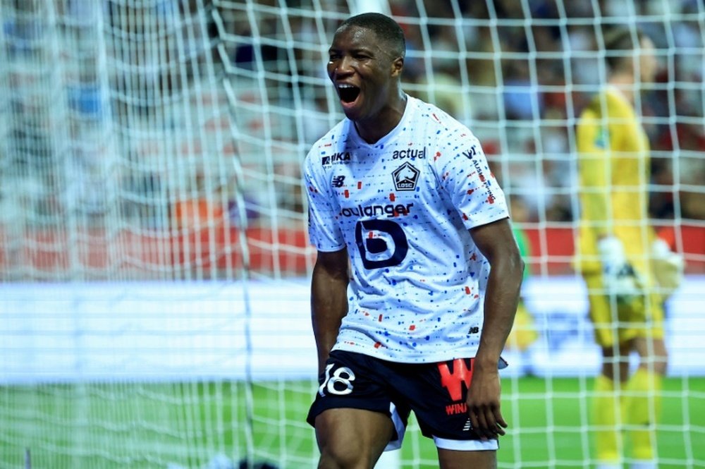 Lille defender Bafode Diakite grabbed a late leveller at Nice. AFP