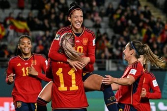 Jennifer Hermoso and Alba Redondo both scored twice as Spain qualified for the last 16 of the Women's World Cup with a 5-0 win over Zambia on Wednesday, a result that also propelled Japan into the knockout phase.