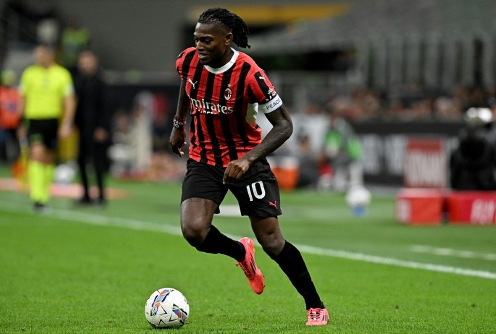 Leao struck twice but it wasnt enough for AC Milan. AFP