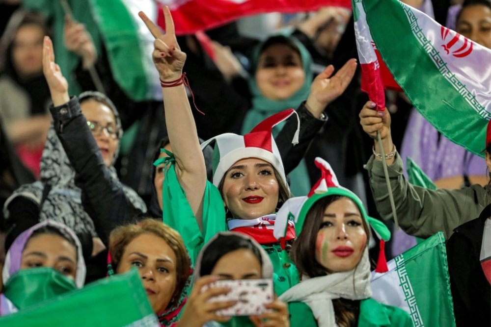Iran has largely barred female spectators from football. AFP