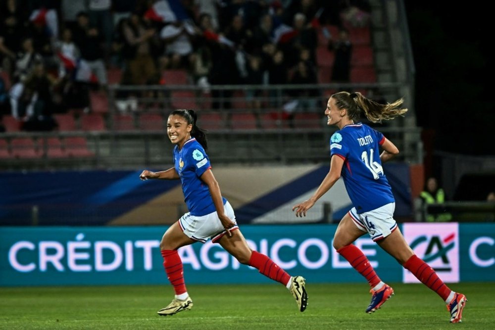 Karchaoui set France on their way to Euro 2025 qualification. AFP