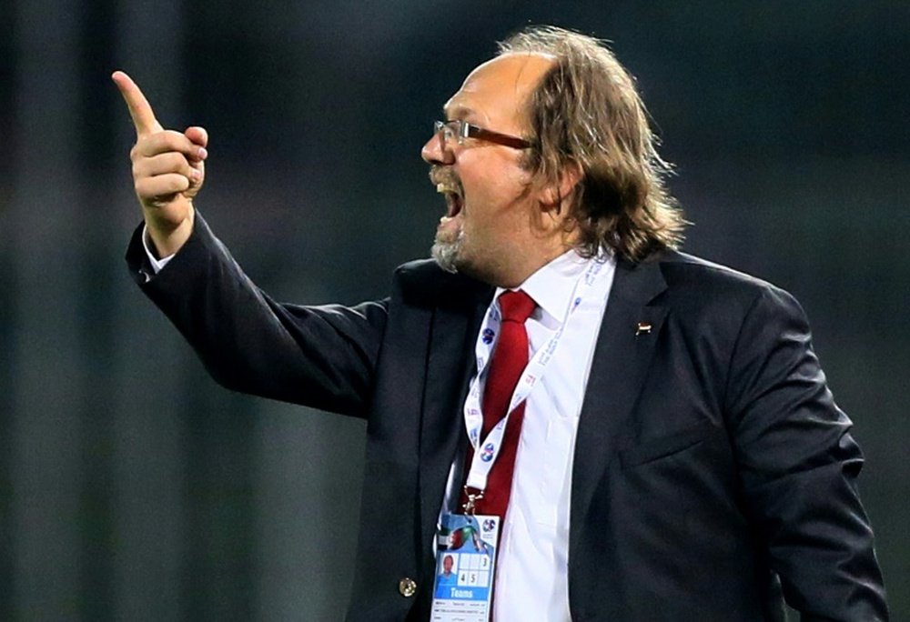 Belgian Tom Saintfiet coaches the Gambia, who face Angola in a 2022 World Cup qualifier. AFP