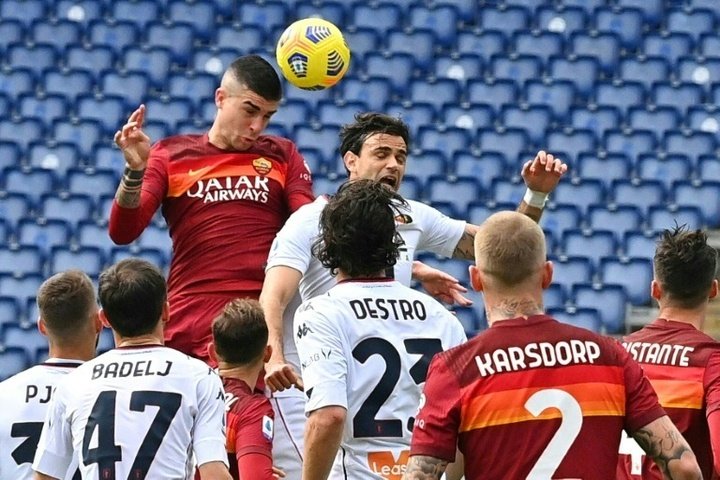 Mancini lifts Roma past Genoa to fourth in Serie A