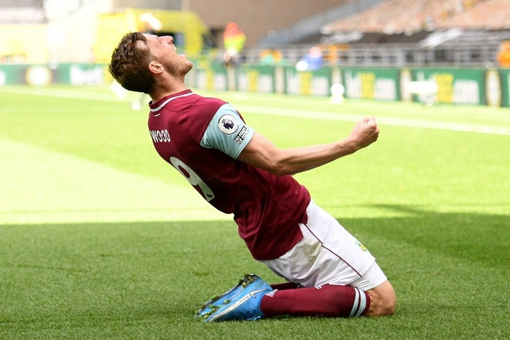 Chris Wood scored three times and got an assist in the 0-4 win at Wolves. AFP