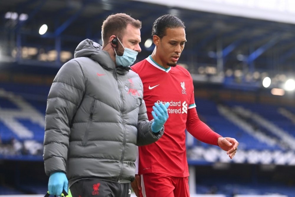 Klopp does not want to put a timescale on Virgil van Dijk's return. AFP