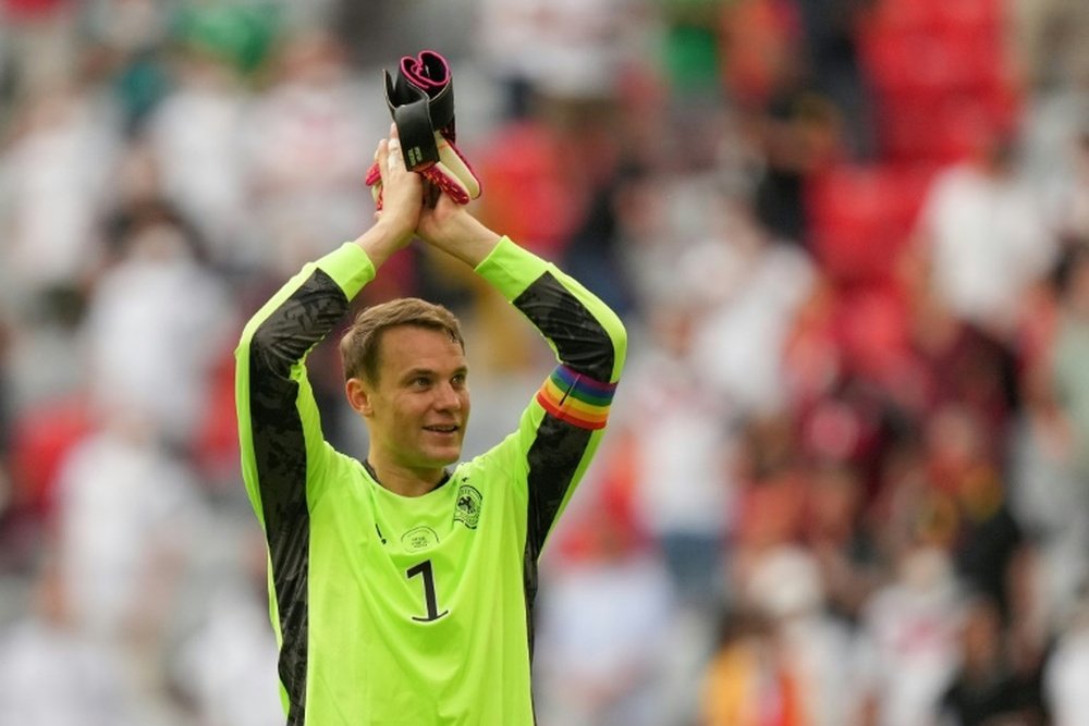 Germany captain Neuer has worn a rainbow armband so far at Euro 2020. AFP