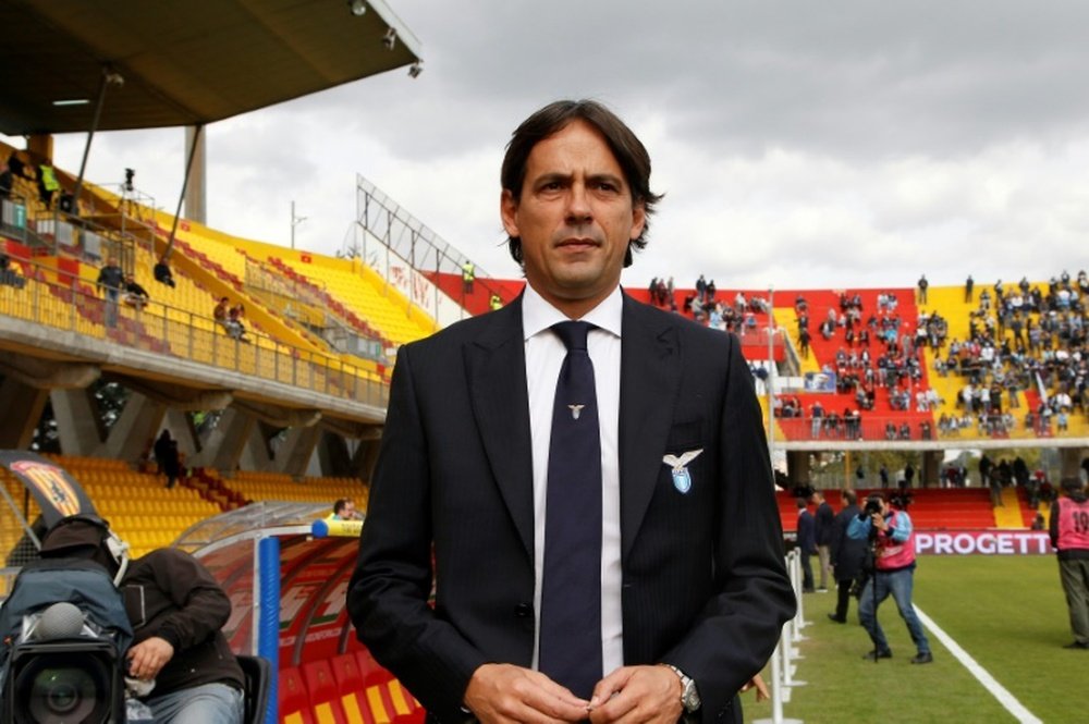 Lazio coach Simone Inzaghi failed to beat his brother Filippo as his side drew at Benevento. AFP
