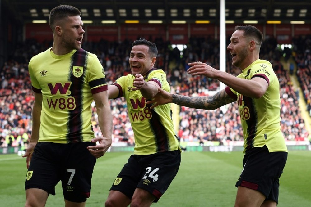 Burnely's five league wins this season have come against the Blades. AFP