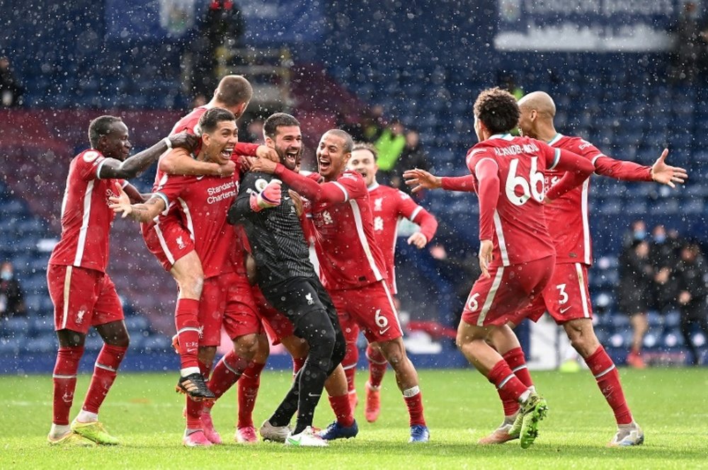 Alisson scored the winner for Liverpool at WBA. AFP