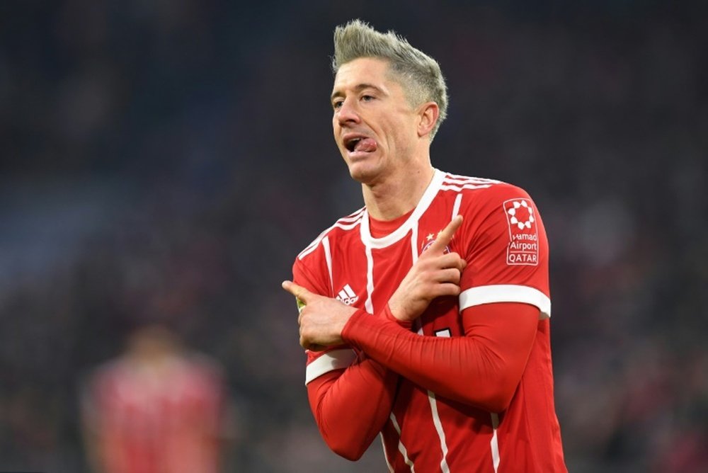 Lewandowski has now scored 17 goals for Bayern Munich this season. AFP