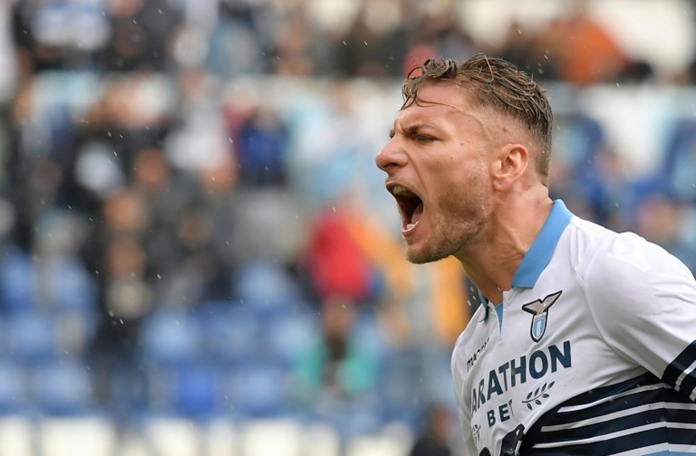 Immobile scored a brace as Lazio moved fourth in Serie A. AFP