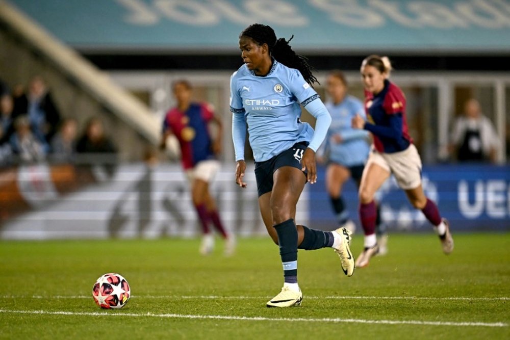 City striker Khadija Shaw has suffered racist and misogynistic abuse online. AFP