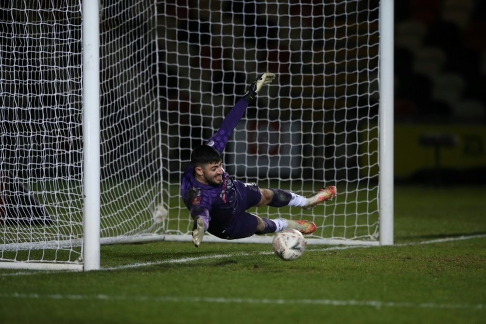 Tom King made history with his goal for Newport County. AFP