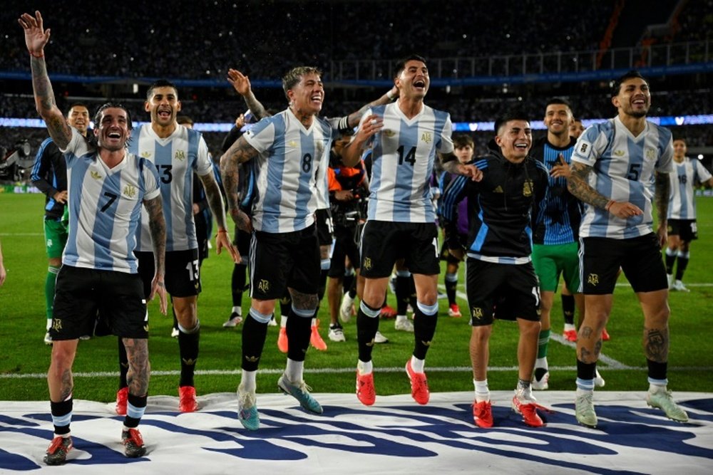 Argentina celebrated their 2026 World Cup qualification with a thrashing of Brazil. AFP