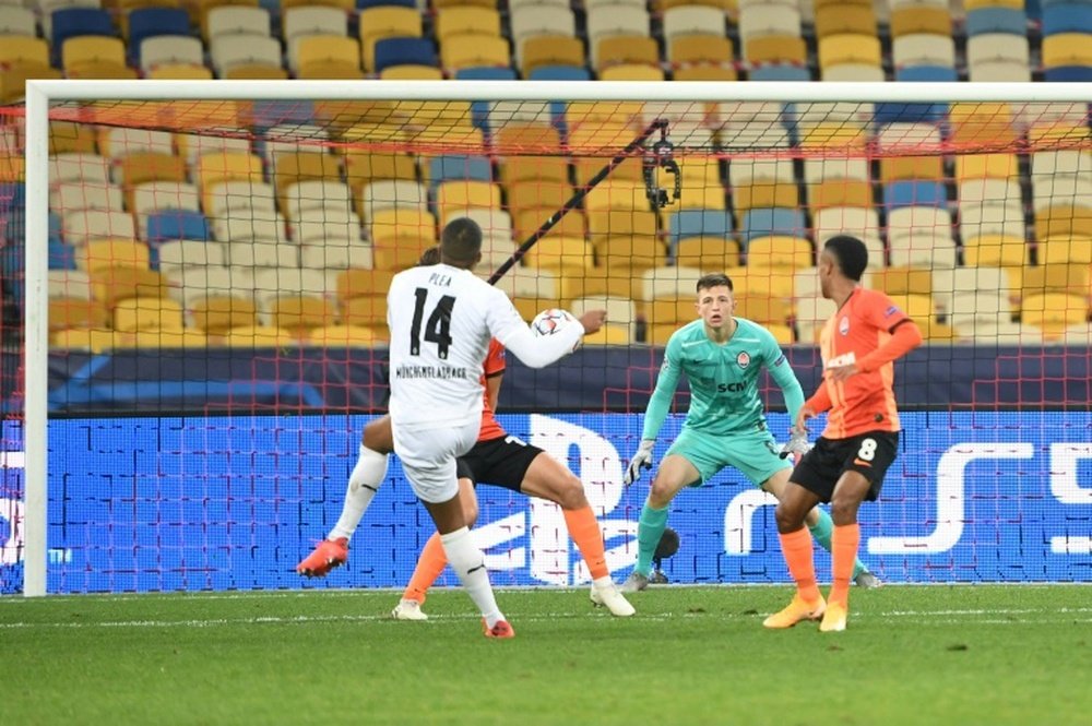Alassane Plea hit a hat-trick as Gladbach thrashed Shakhtar 0-6- AFP