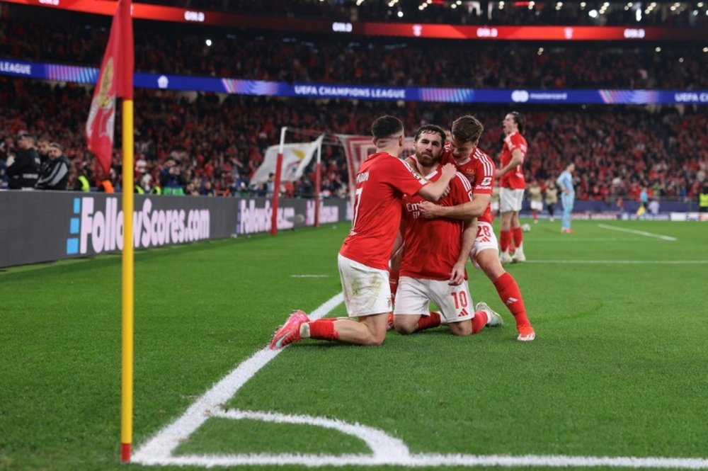 Benfica will face Barcelona or Liverpool in the UCL last 16. AFP