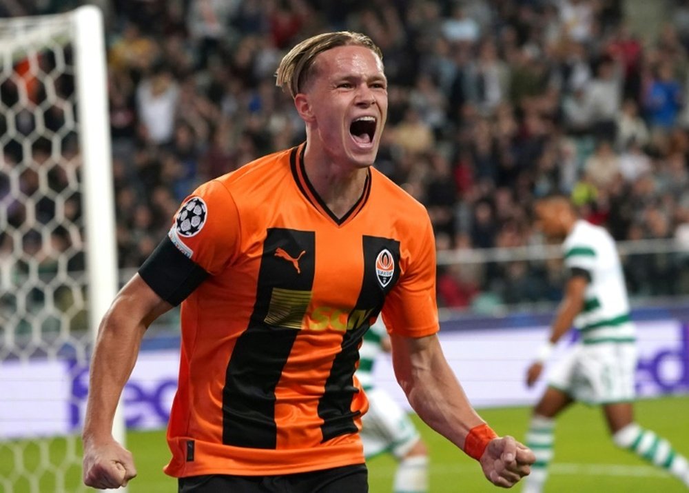 Mudryk equalised for Shakhtar with a thumping finish. AFP