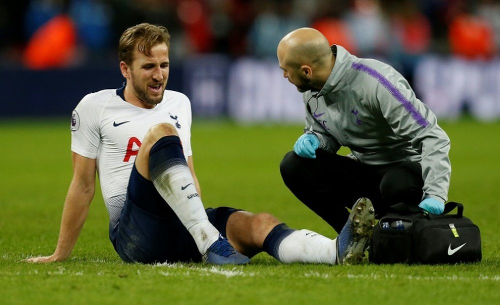 Kane injured his ankle against Manchester United. AFP