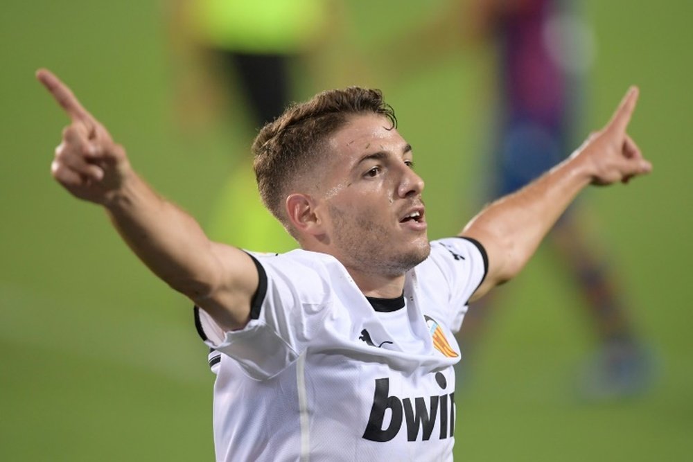Manu Vallejo scored twice in Valencia's 4-2 win over Levante. AFP