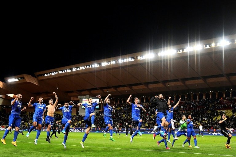 La joie des joueurs de la Juventus après leur victoire face à Monaco. AFP