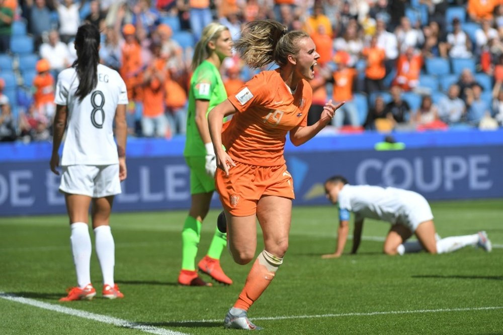 Les Néerlandaises arrachent le 1-0 face aux Néo-Zélandaises. AFP