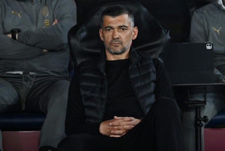 L'entraîneur de l'AC Milan Sergio Conceicao avant la finale de la Coupe d'Italie. AFP