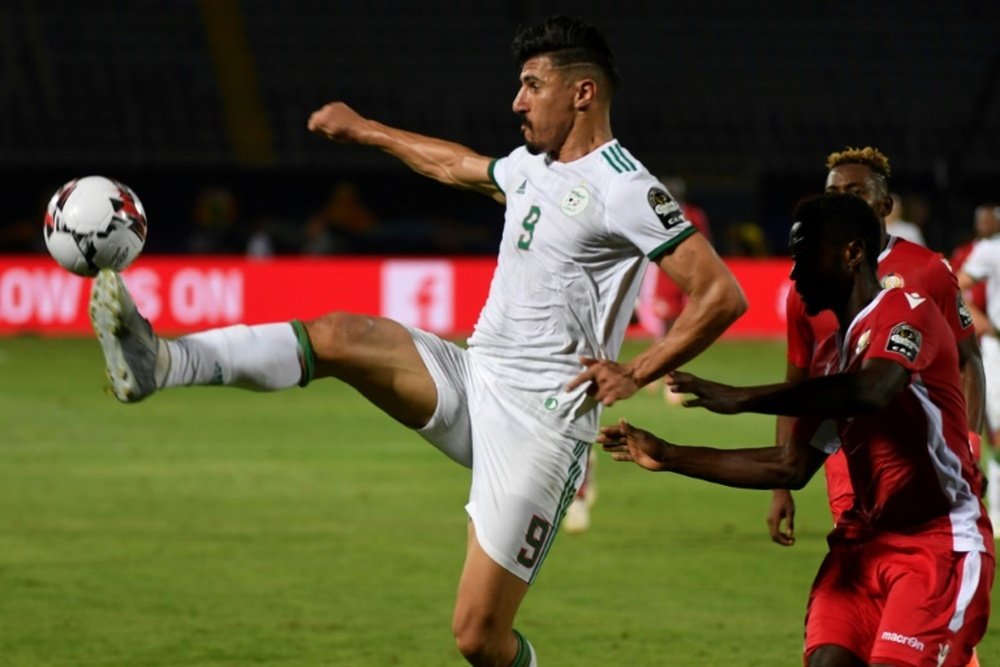 Baghdad Bounedjah lors du match contre le Kenya au Caire, le 23 juin 2019. AFP