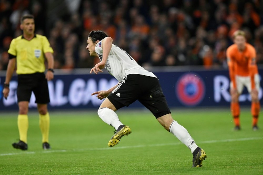 Nico Schulz (c) lors de la victoire à Amsterdam 3-2. AFP
