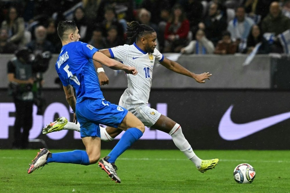 Nkunku marque son premier but avec la France. AFP