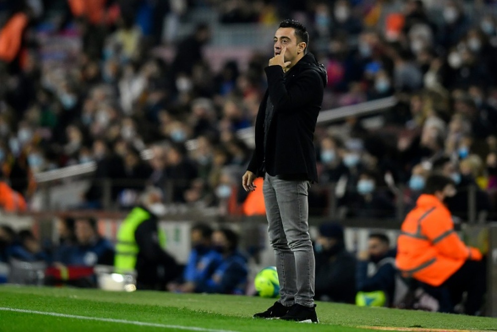 Xavi, premiers pas périlleux sur la scène européenne. afp