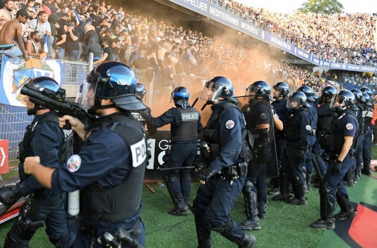 Les supporters de Montpellier. AFP